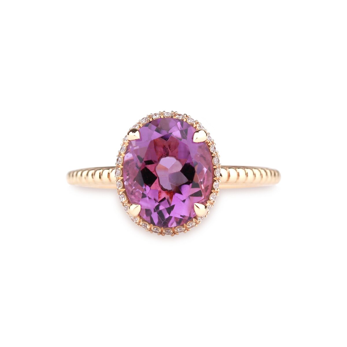 Bague améthyste or rose