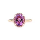 Bague améthyste or rose