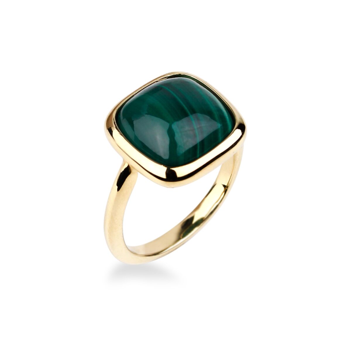 Bague malachite et or jaune