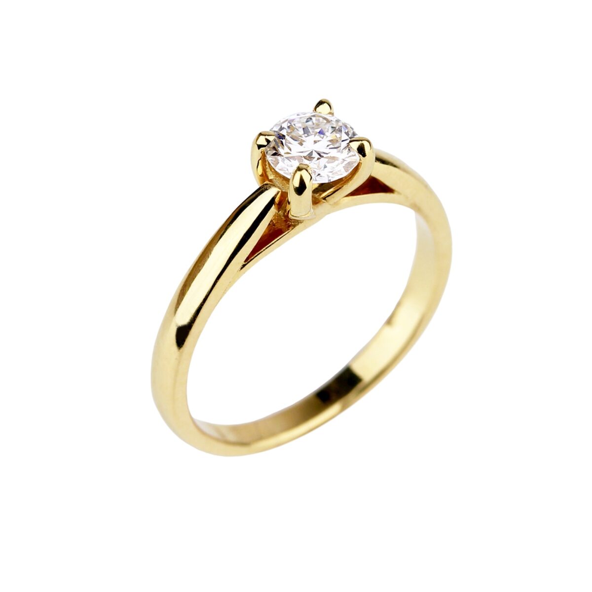 Solitaire diamant or jaune