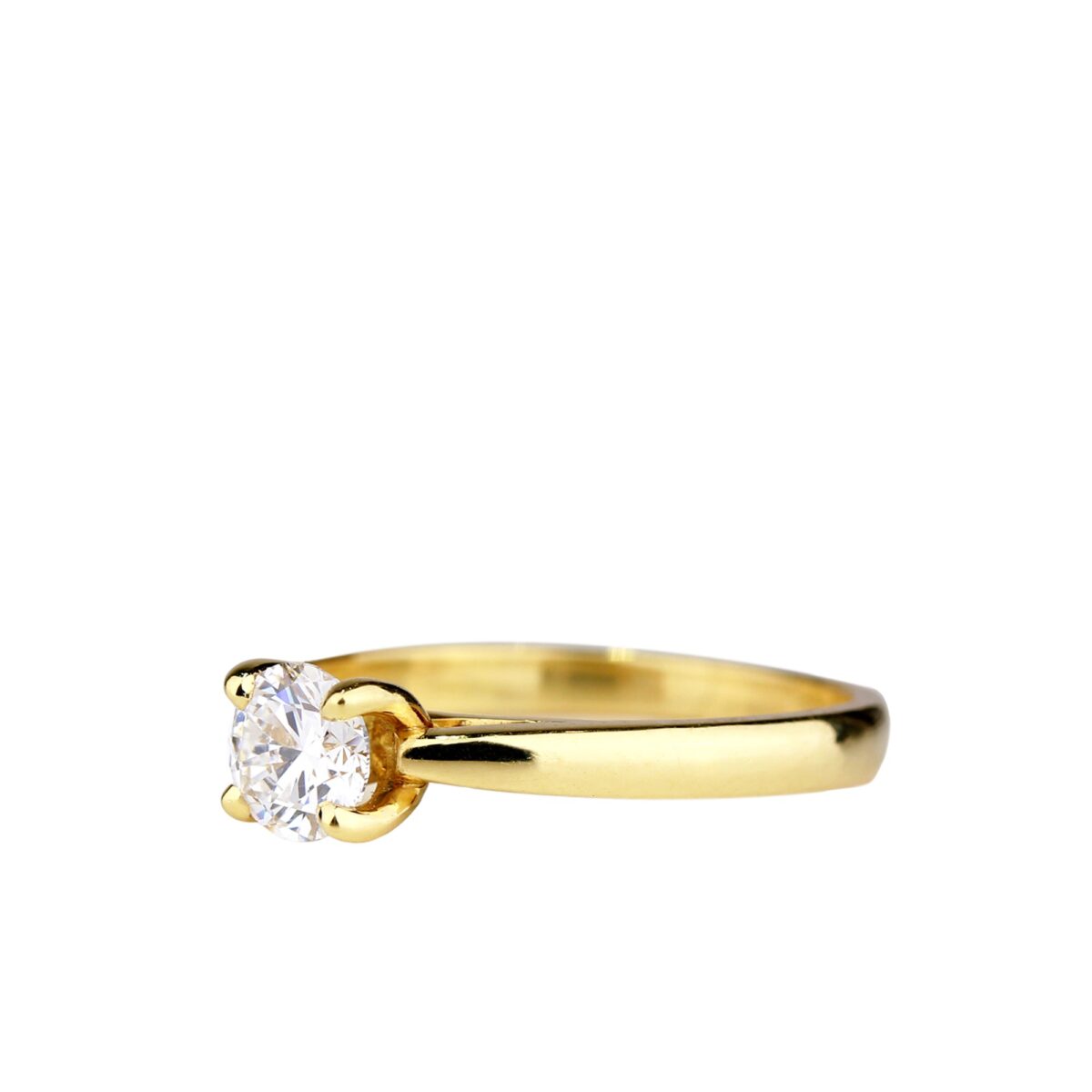 Solitaire diamant or jaune