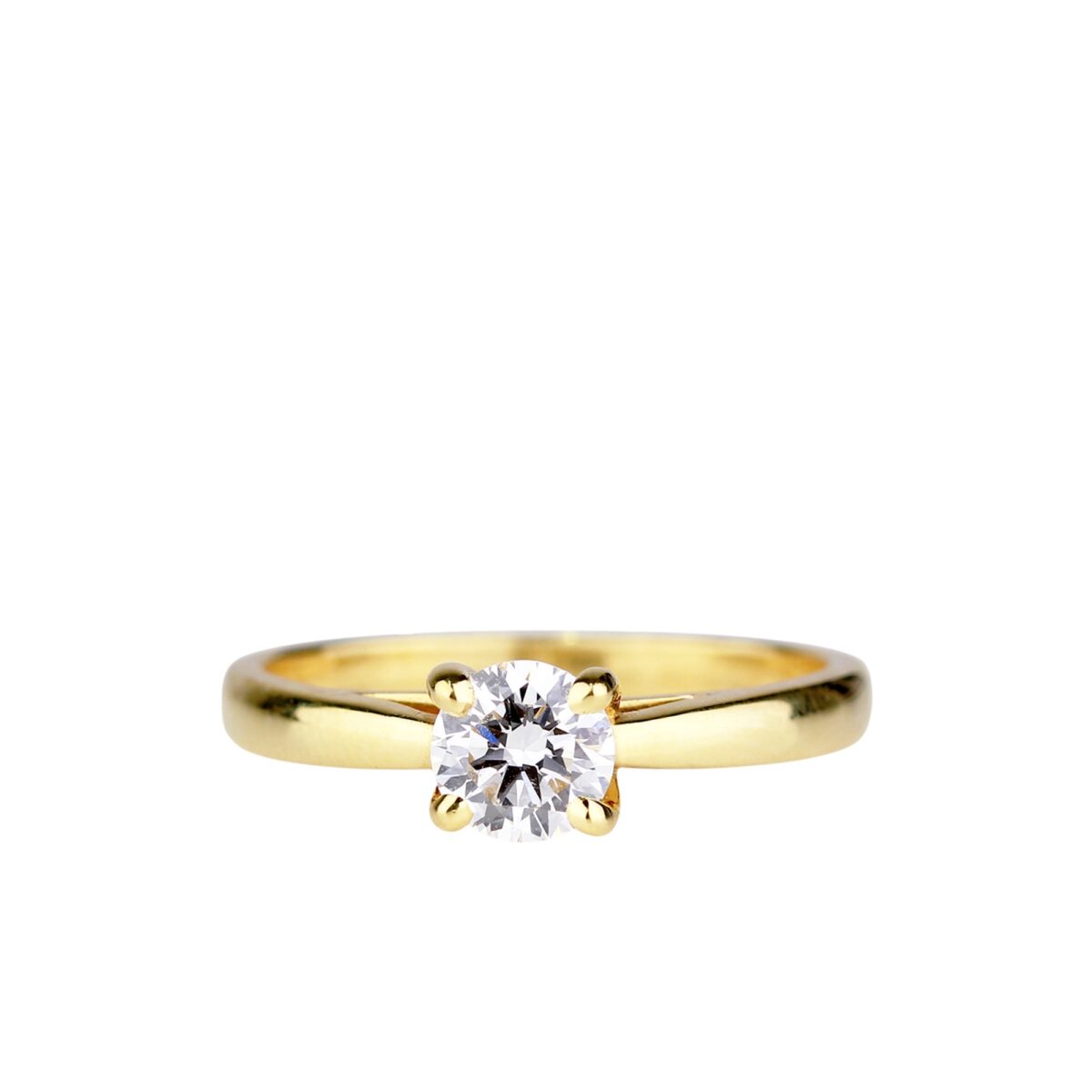 Solitaire diamant or jaune