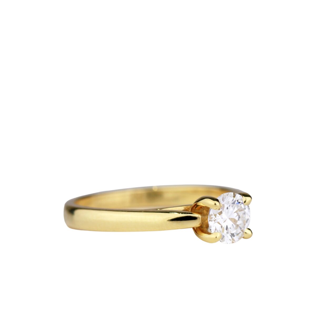 Solitaire diamant or jaune