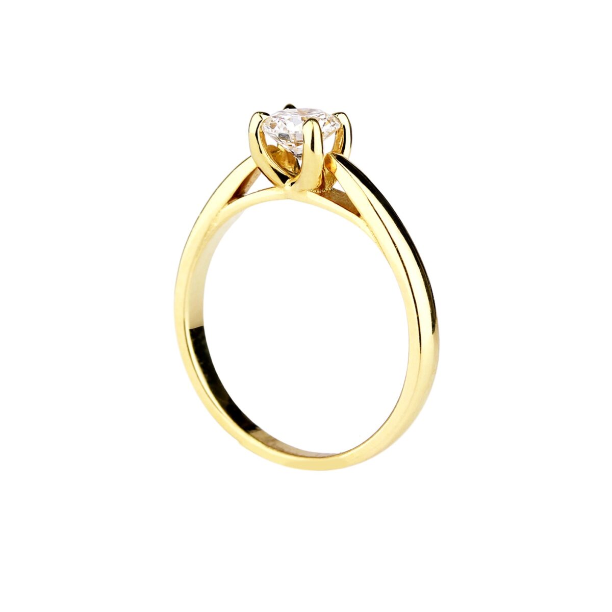 Solitaire diamant or jaune