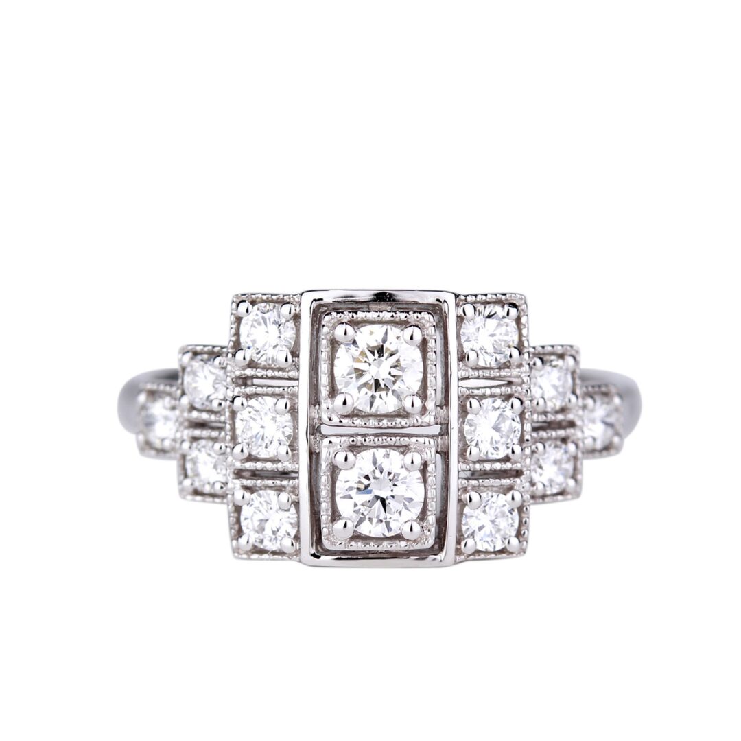Bague diamants inspiration Art Déco