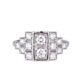 Bague diamants inspiration Art Déco