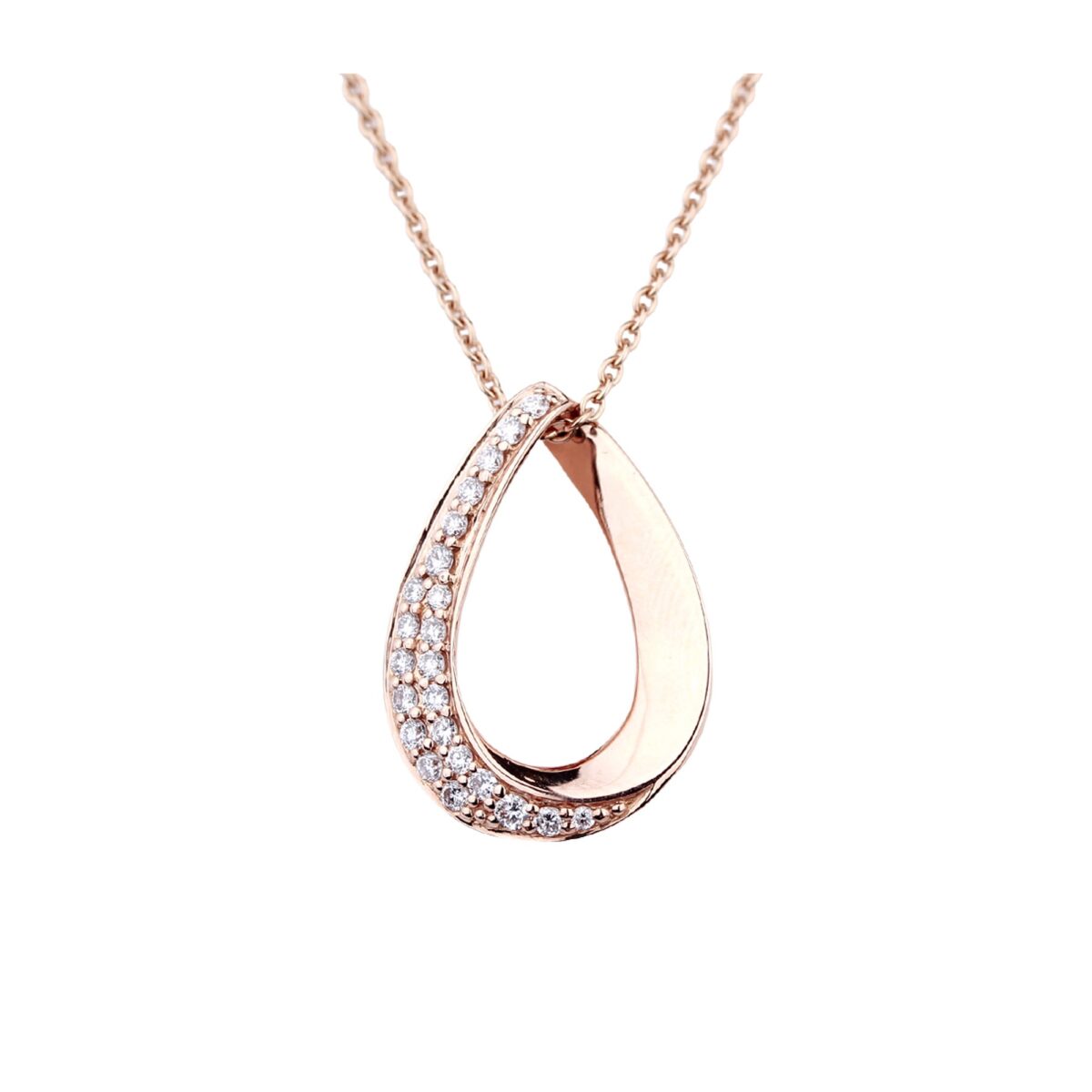 Pendentif diamants et or rose