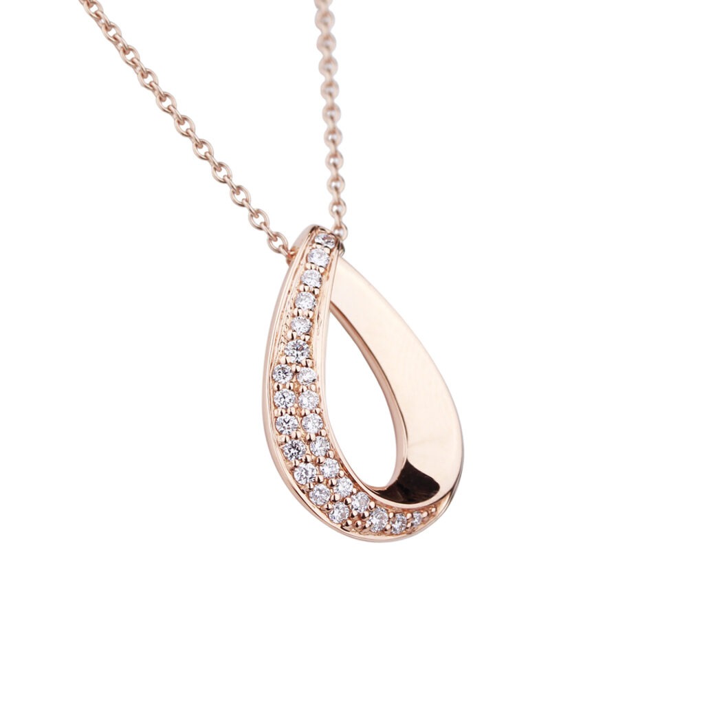 Pendentif diamants et or rose