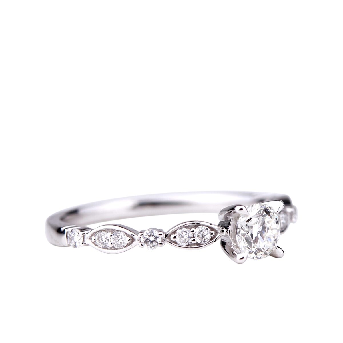 Solitaire diamants or blanc