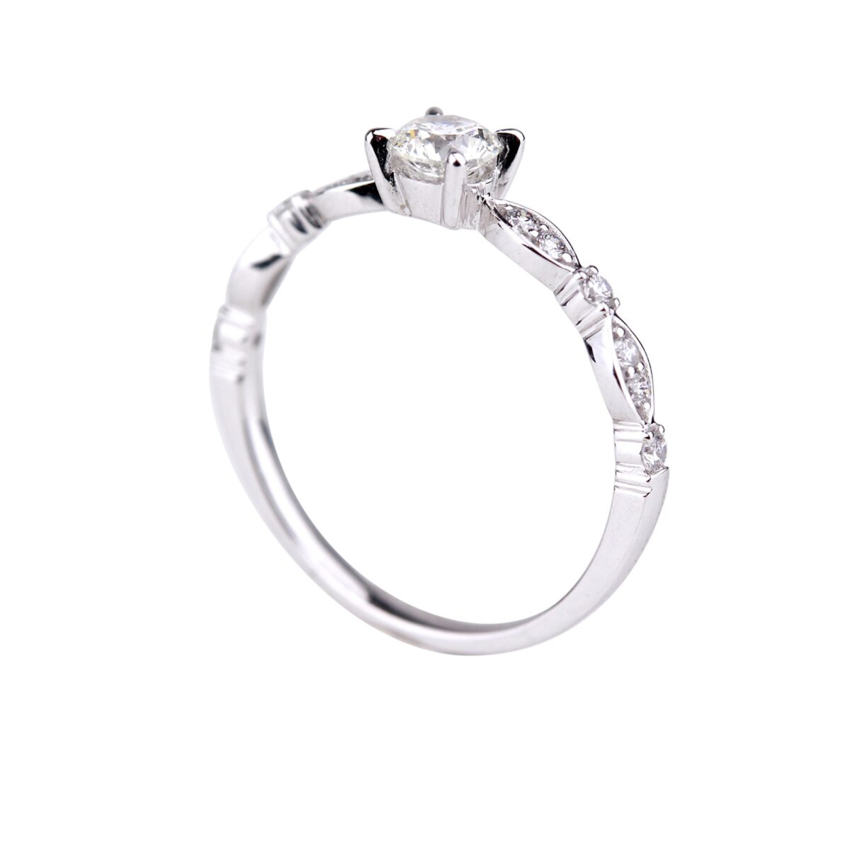 Solitaire diamants or blanc