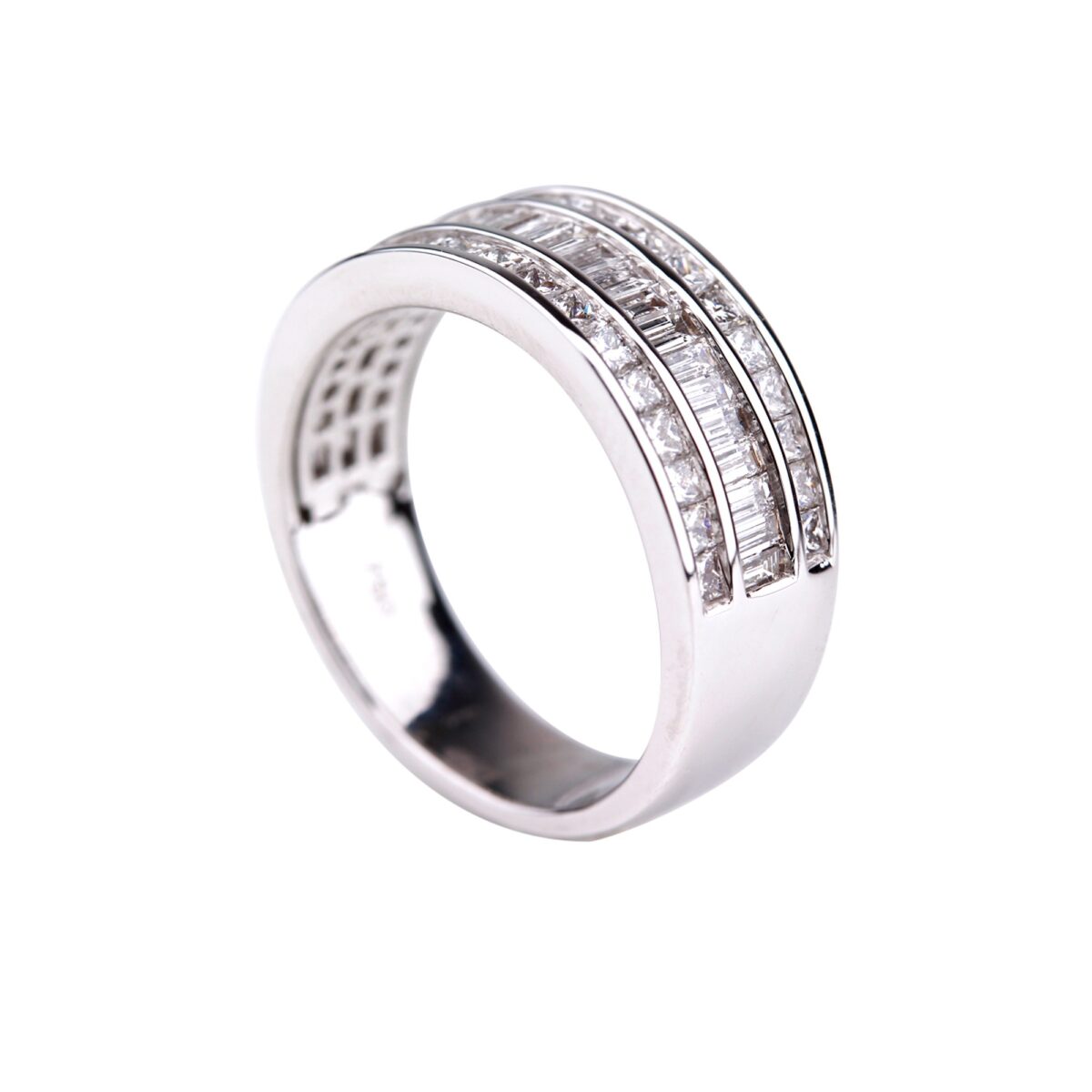 Bague diamants trois rangs