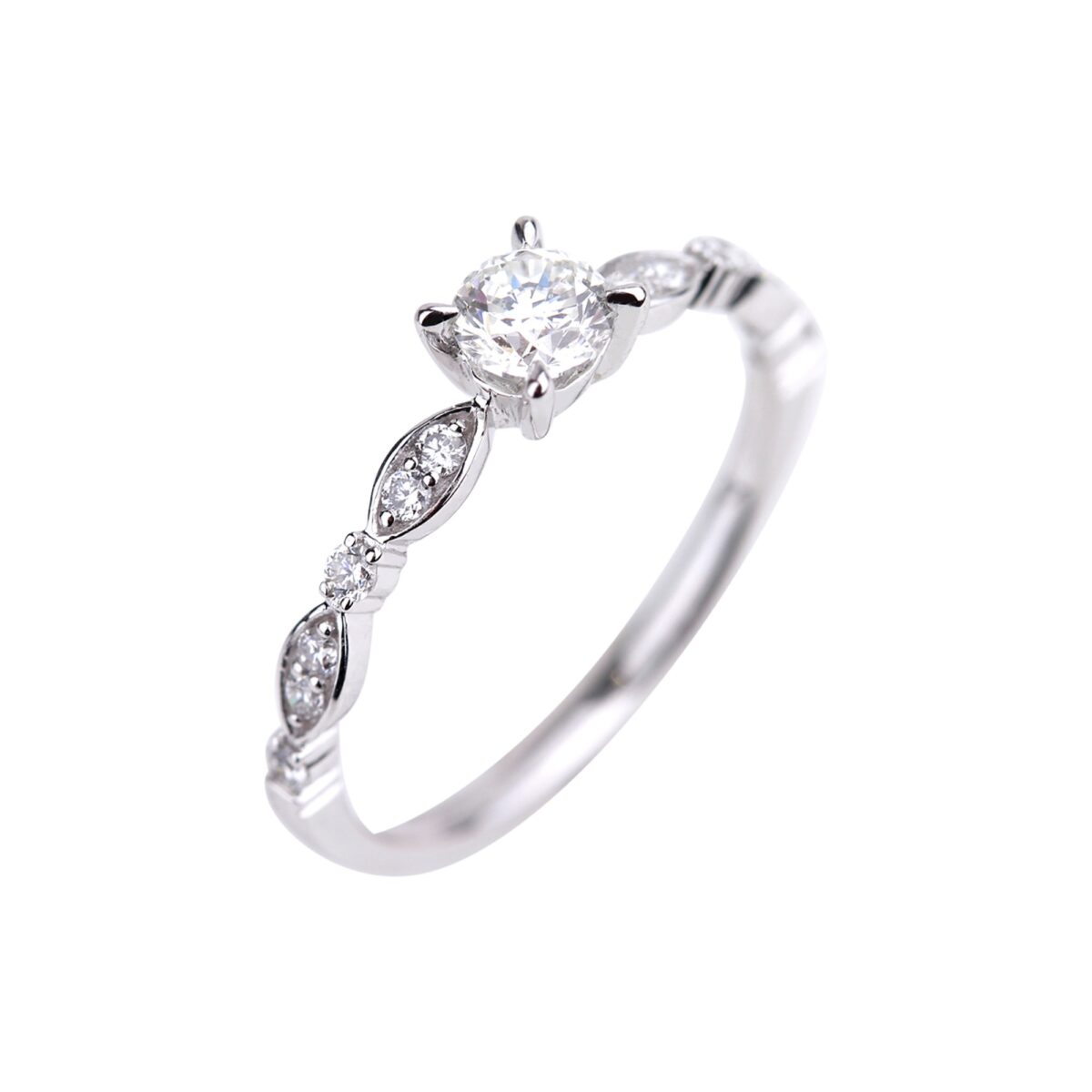 Solitaire diamants or blanc