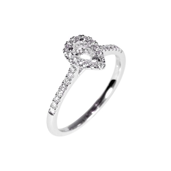 Solitaire diamant poire