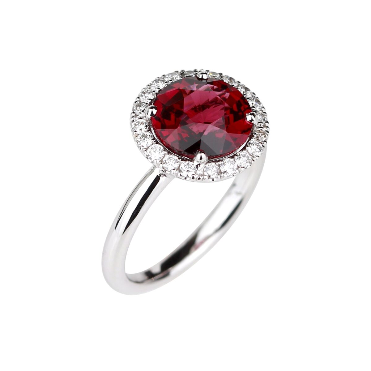 Bague grenat rond