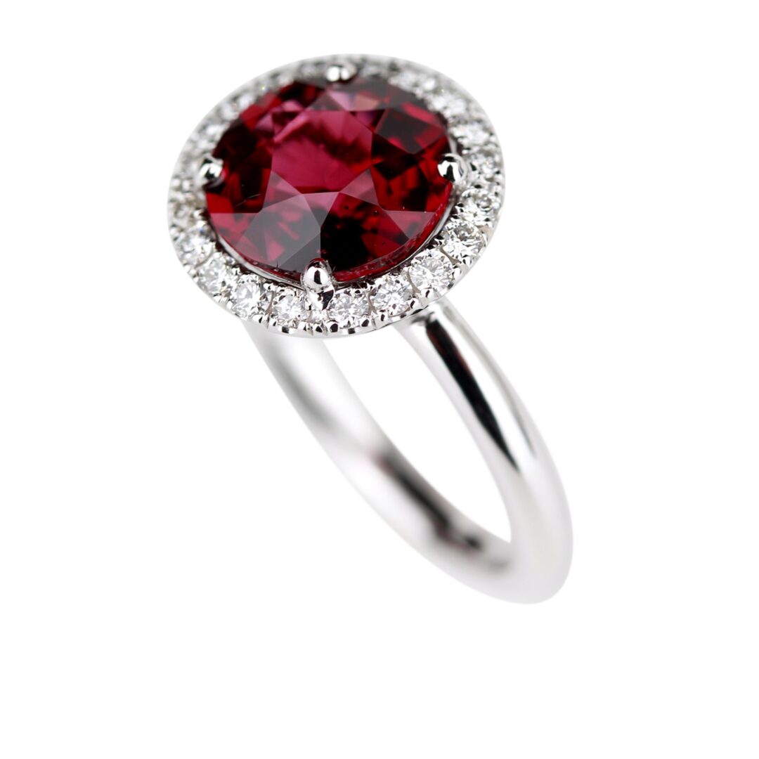 Bague grenat rond