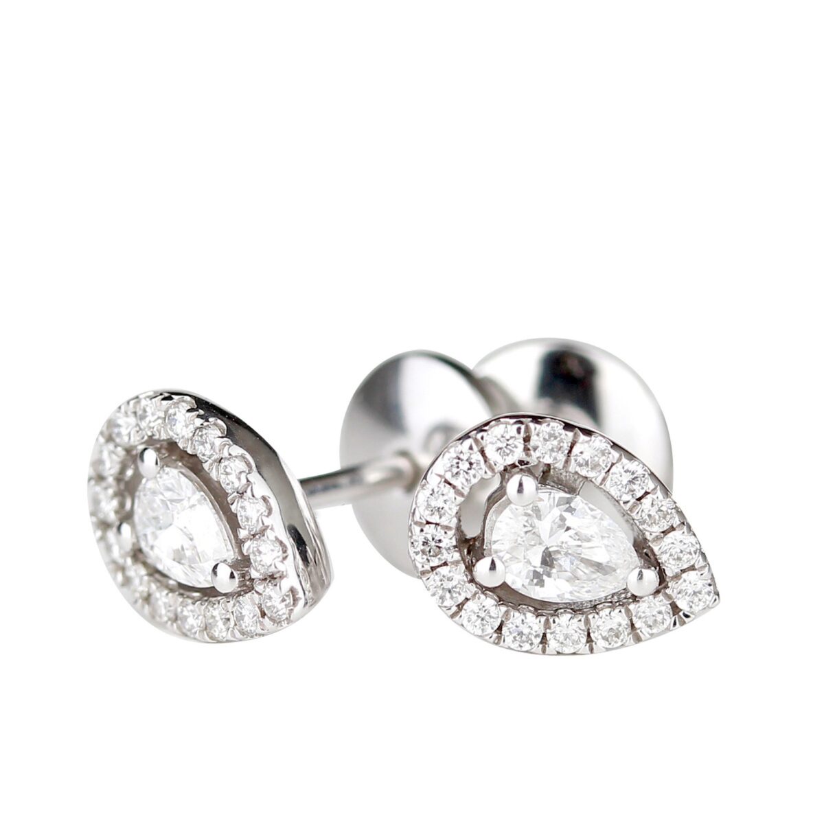 Boucles d'oreilles poire diamants