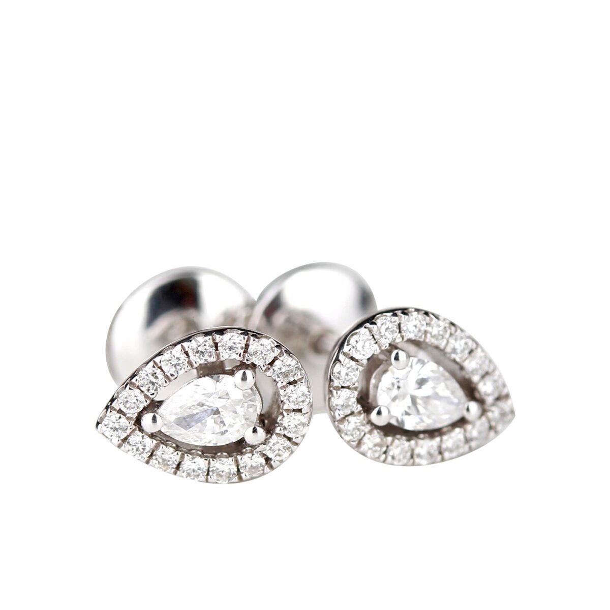 Boucles d'oreilles poire diamants