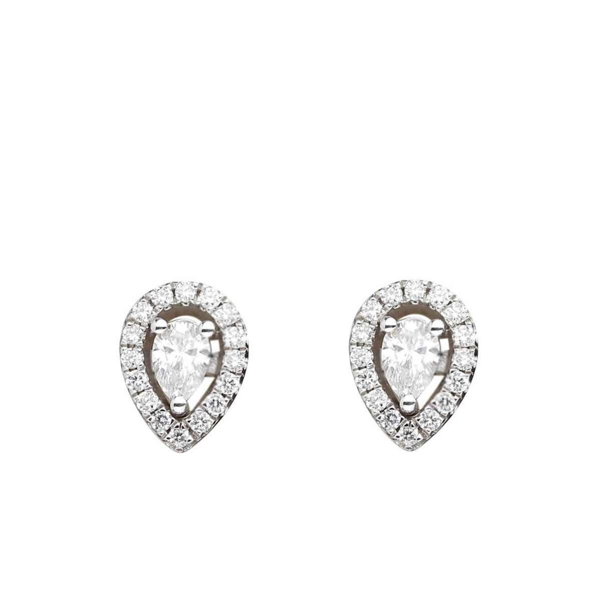 Boucles d'oreilles poire diamants