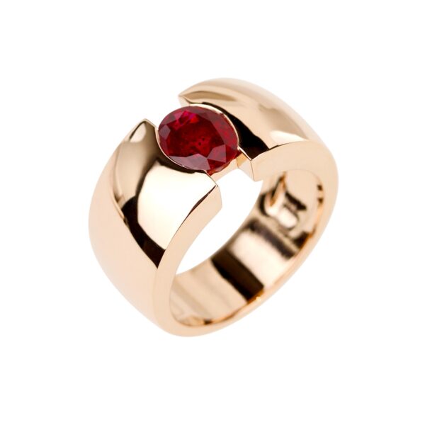 Bague rubis en or rose