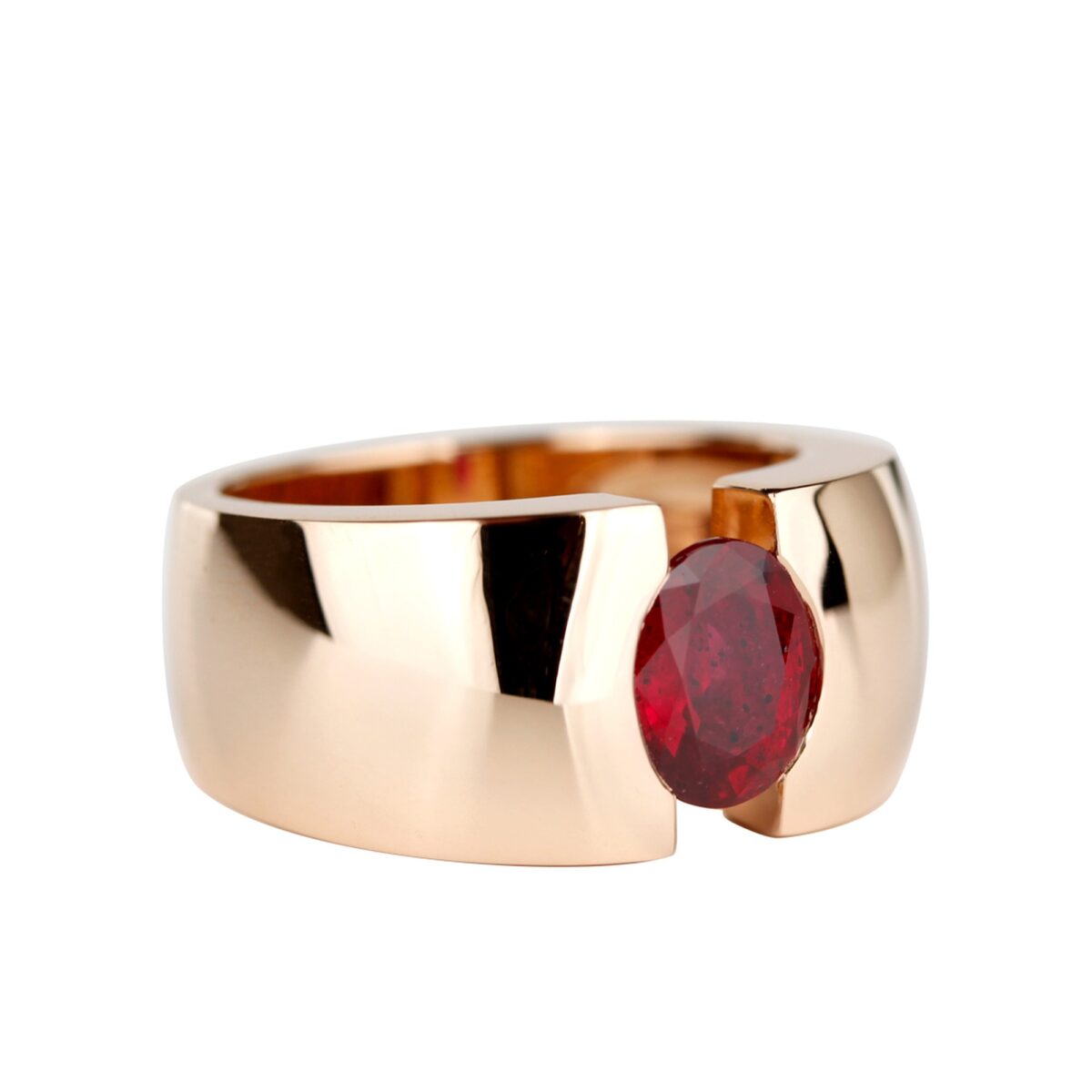 Bague rubis en or rose