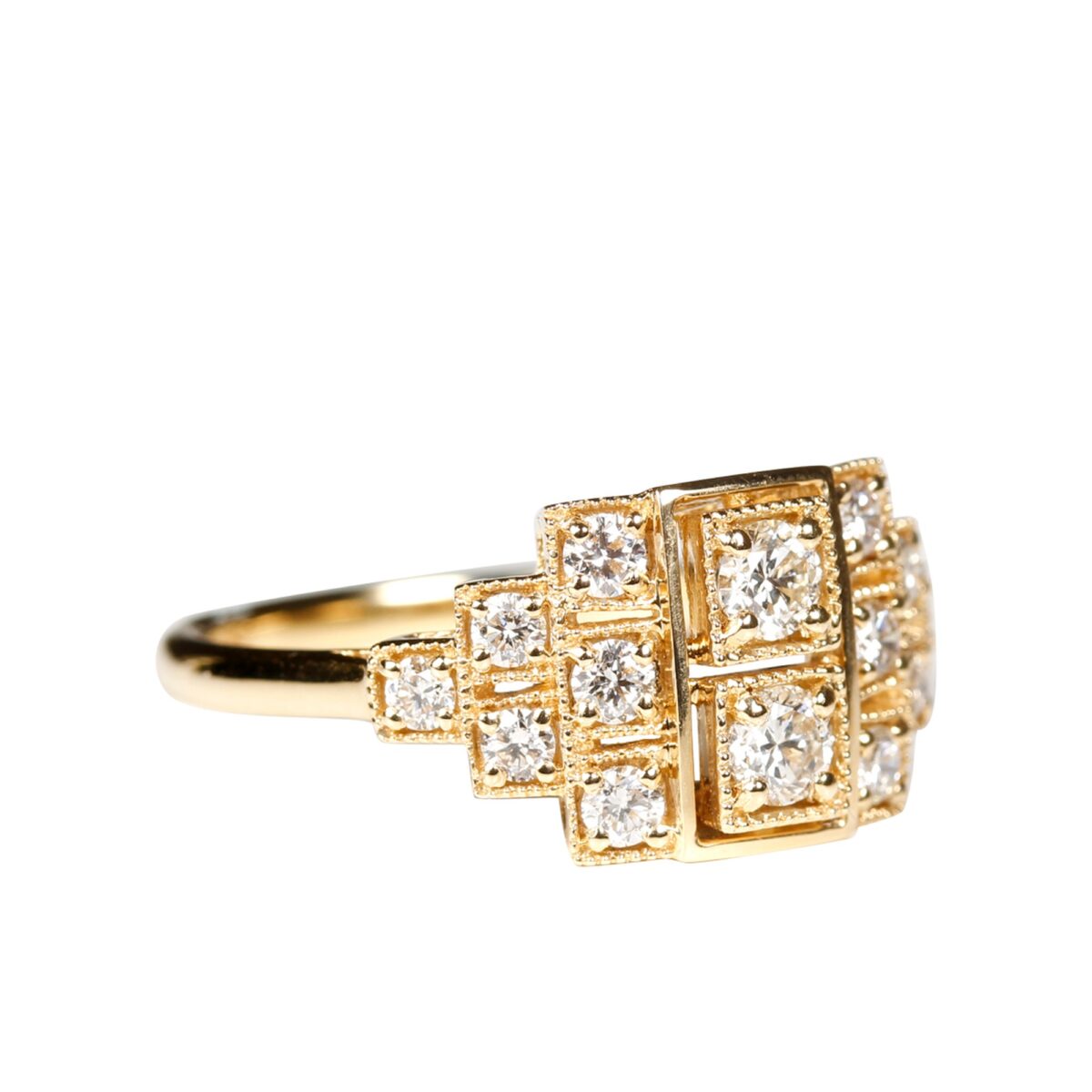 Bague diamant inspiration Art Déco