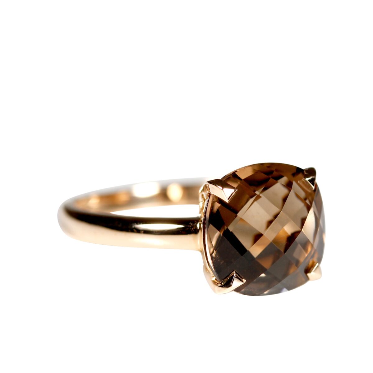 Bague quartz fumé