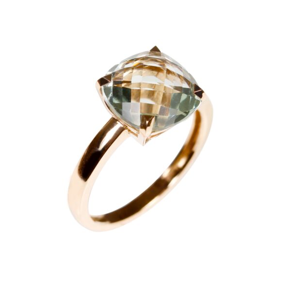 Bague prasiolite et or rose 18 K