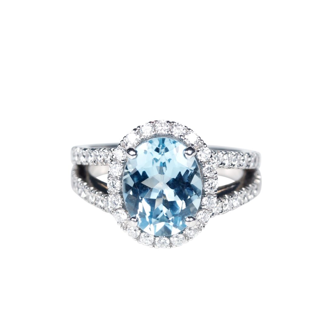 Bague aigue-marine et diamants