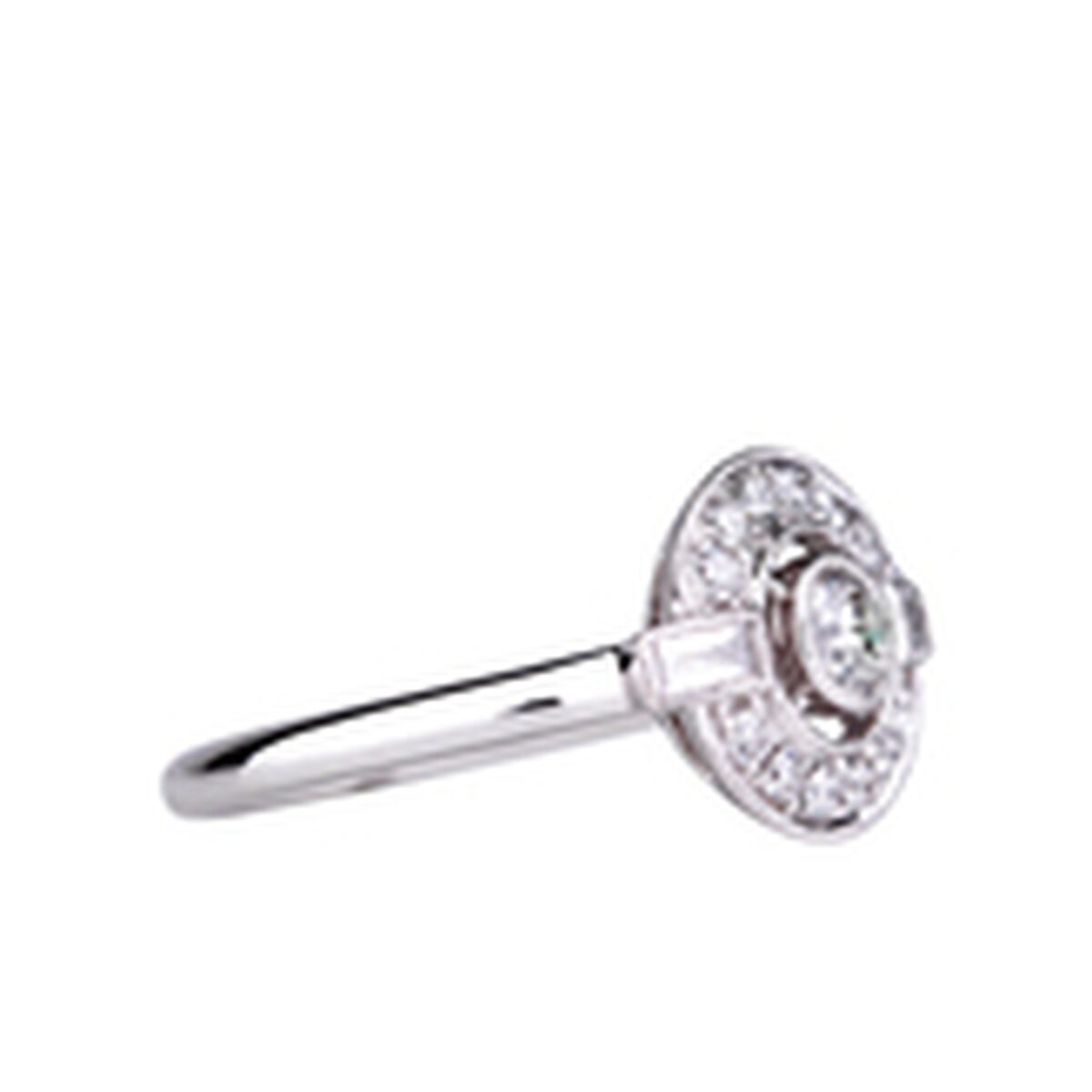 Solitaire diamant or blanc millegrain