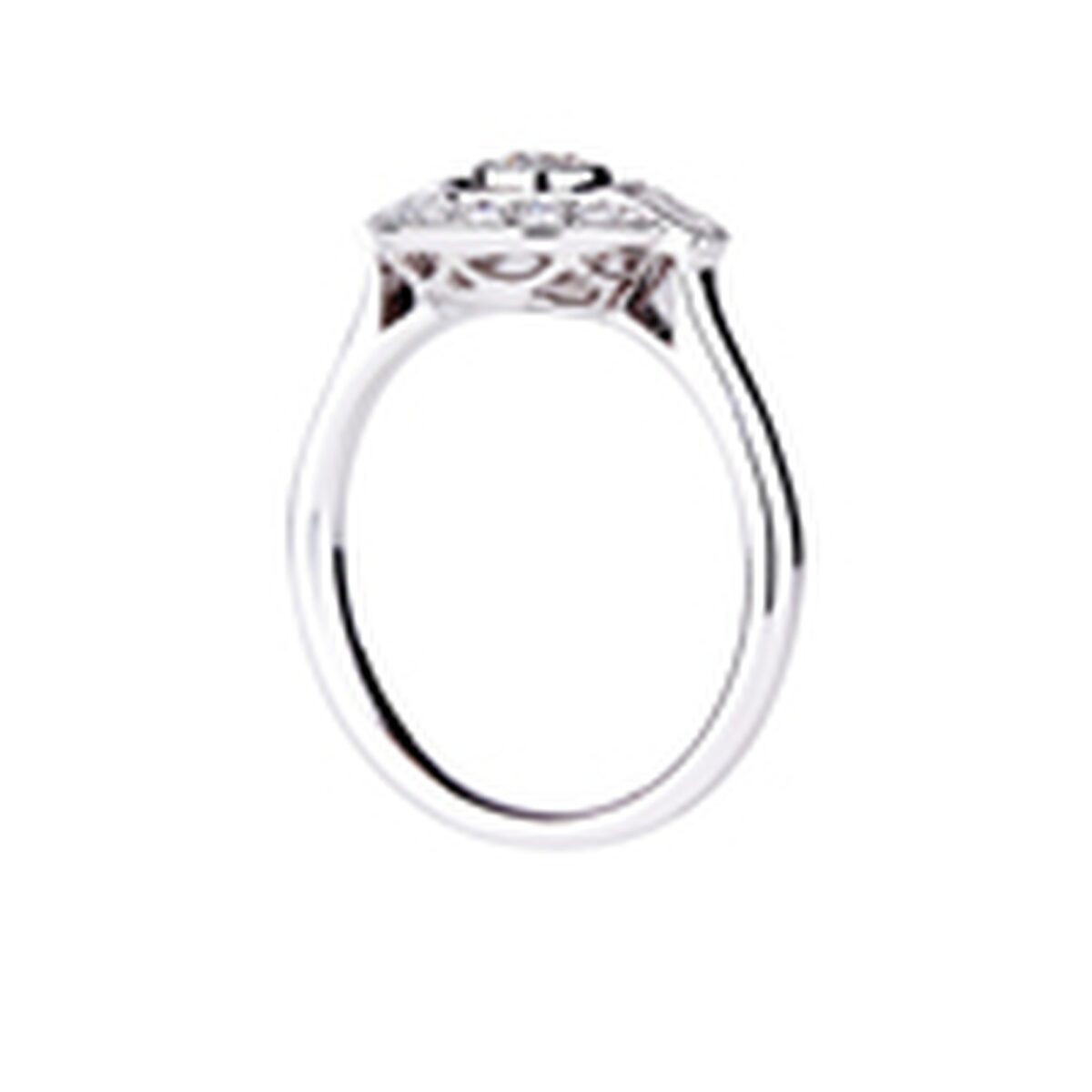 Solitaire diamant or blanc millegrain