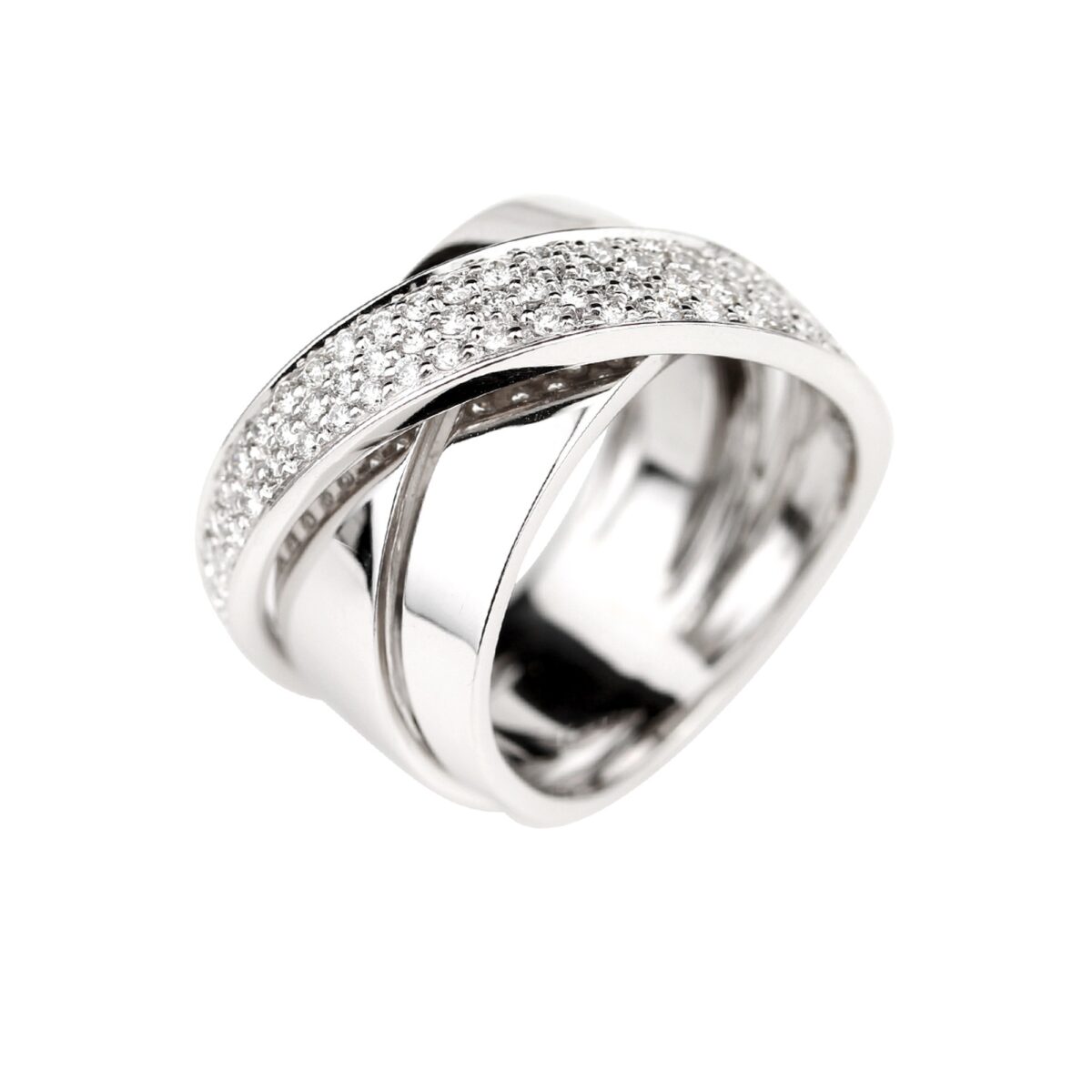 Bague pavage diamants et or blanc