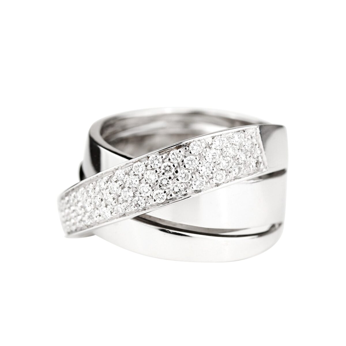 Bague pavage diamants et or blanc