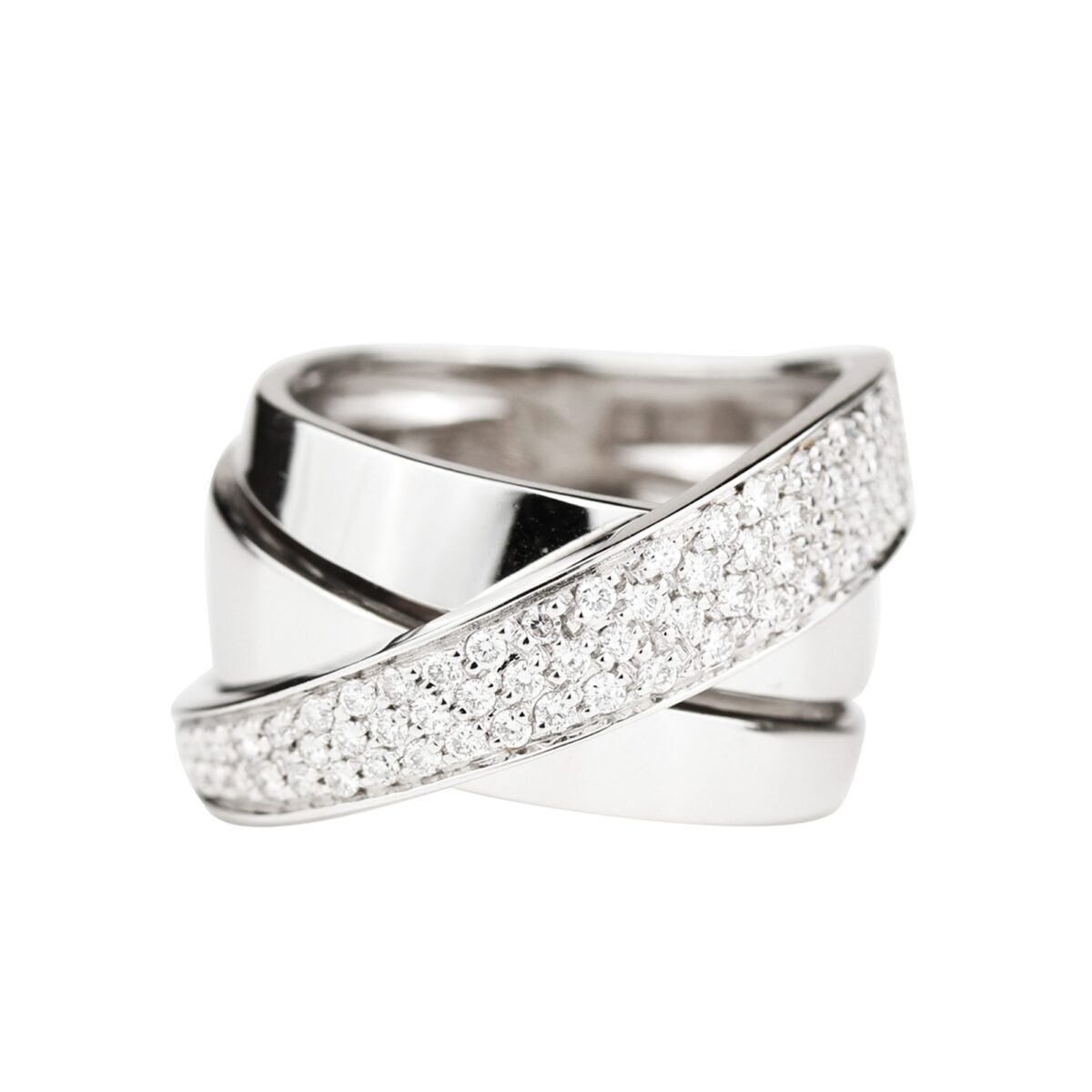 Bague pavage diamants et or blanc