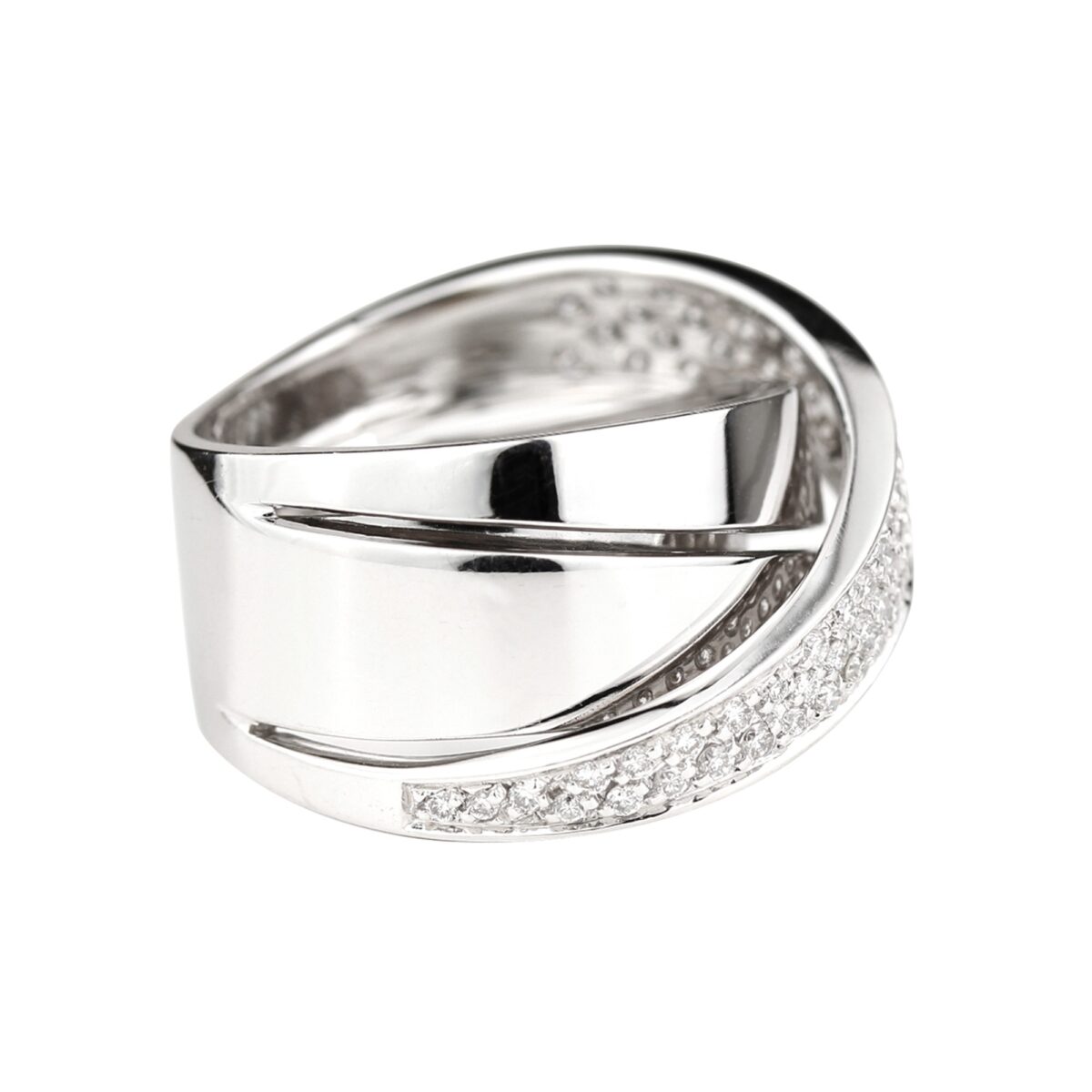 Bague pavage diamants et or blanc