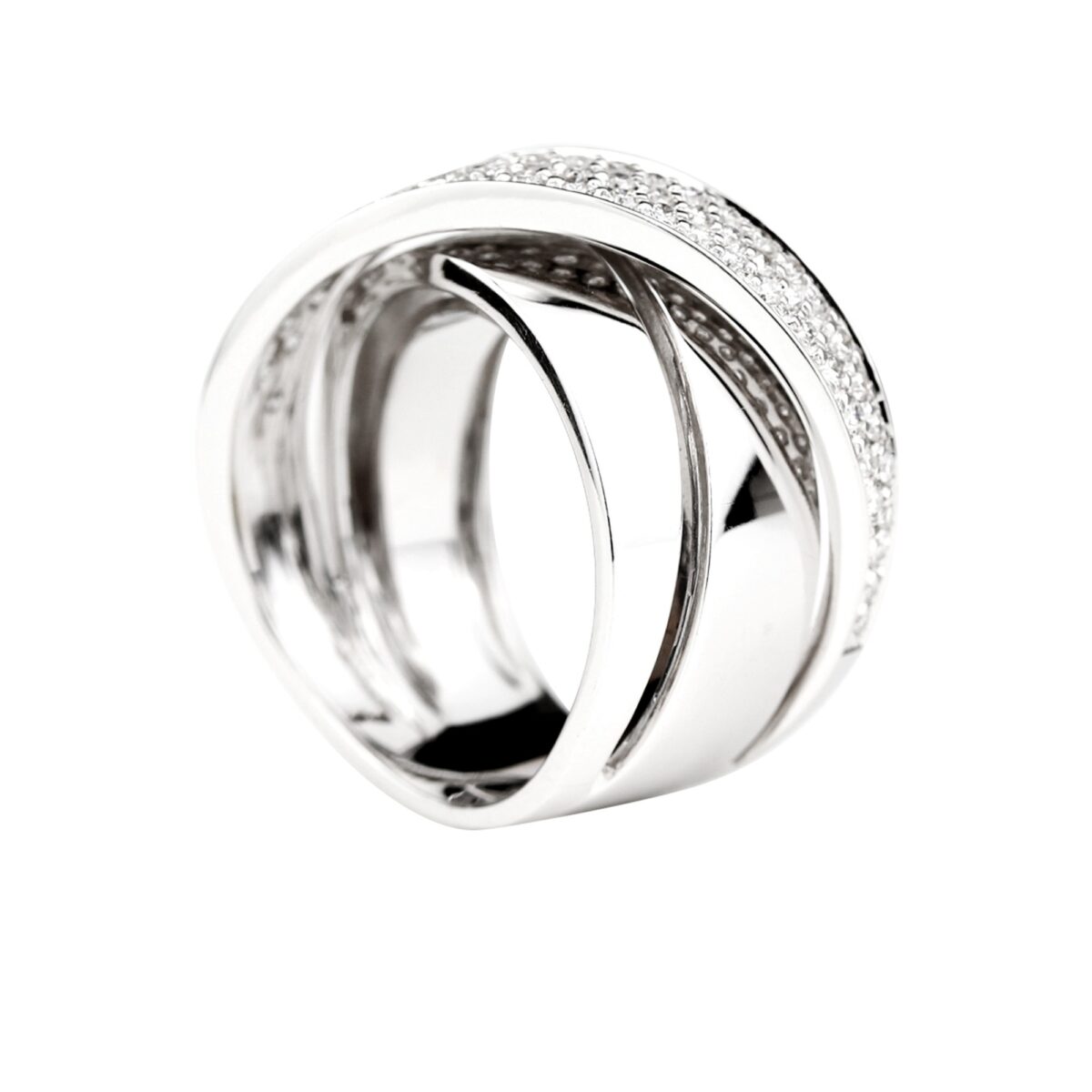 Bague pavage diamants et or blanc