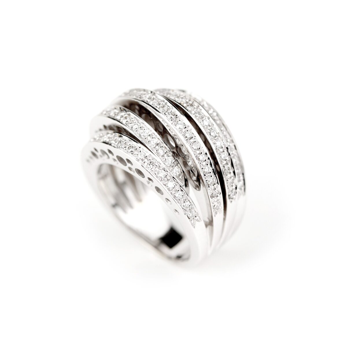 Bague cinq brins diamants