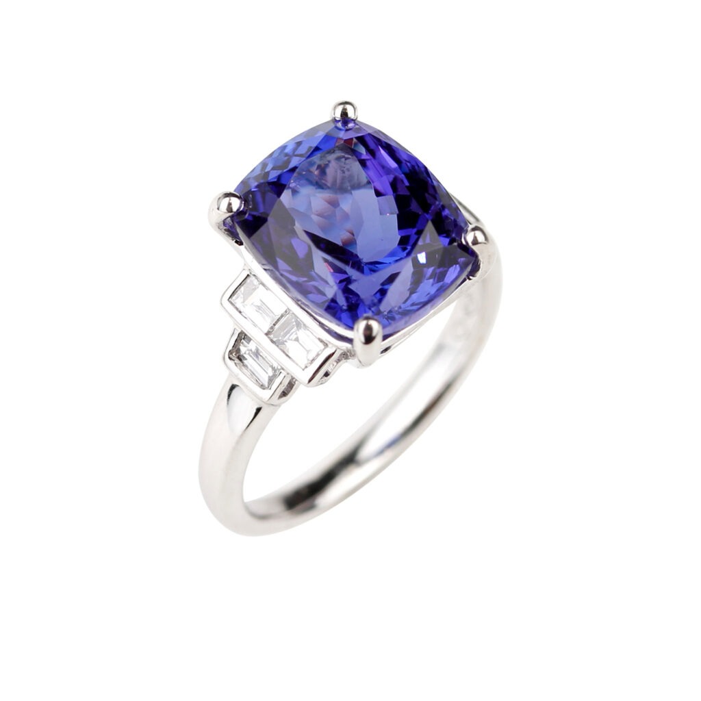 Bague fiançailles tanzanite Collection Perron Compagnie des Gemmes joaillier à Paris