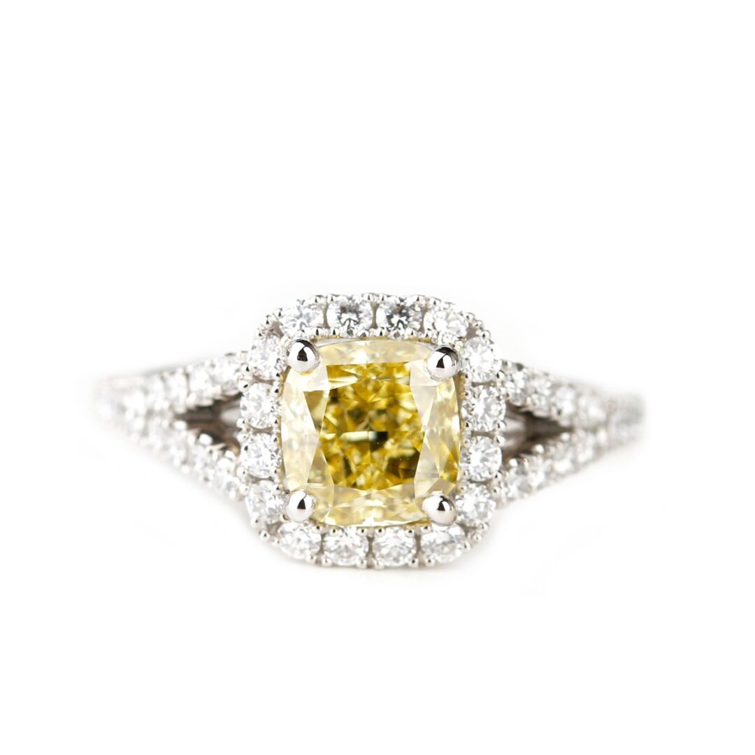 Bague diamant jaune