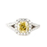 Bague diamant jaune