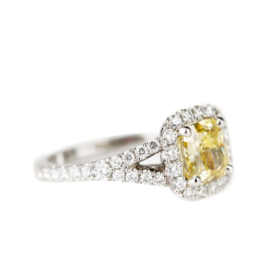 Bague diamant jaune