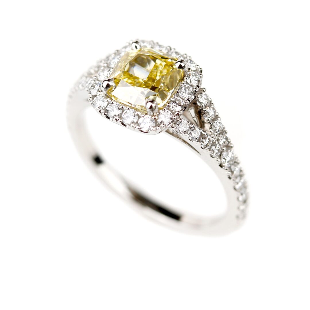 Bague diamant jaune