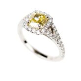 Bague diamant jaune