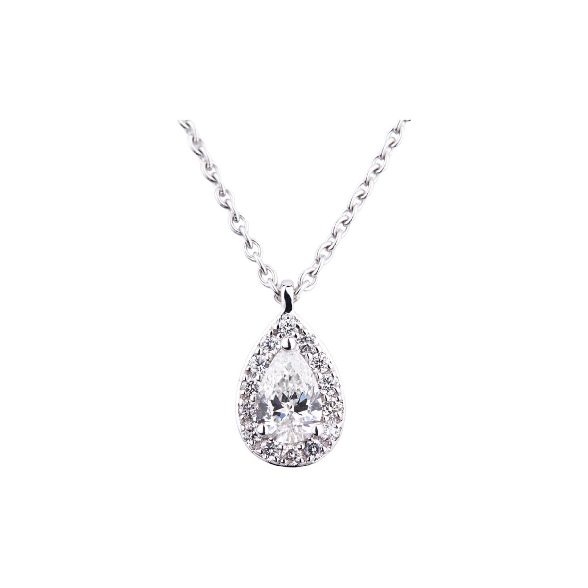 Pendentif Solitaire diamant poire