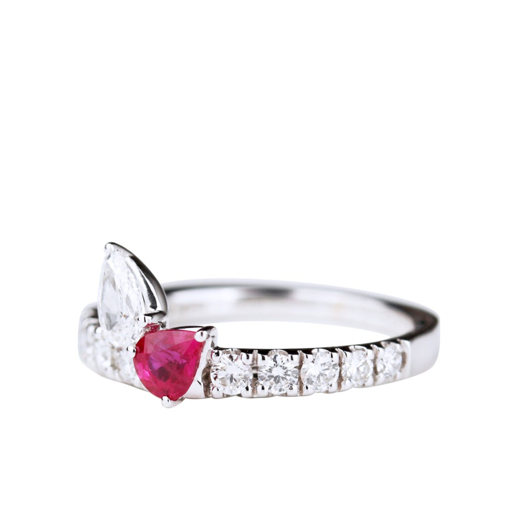 Bague rubis & diamant