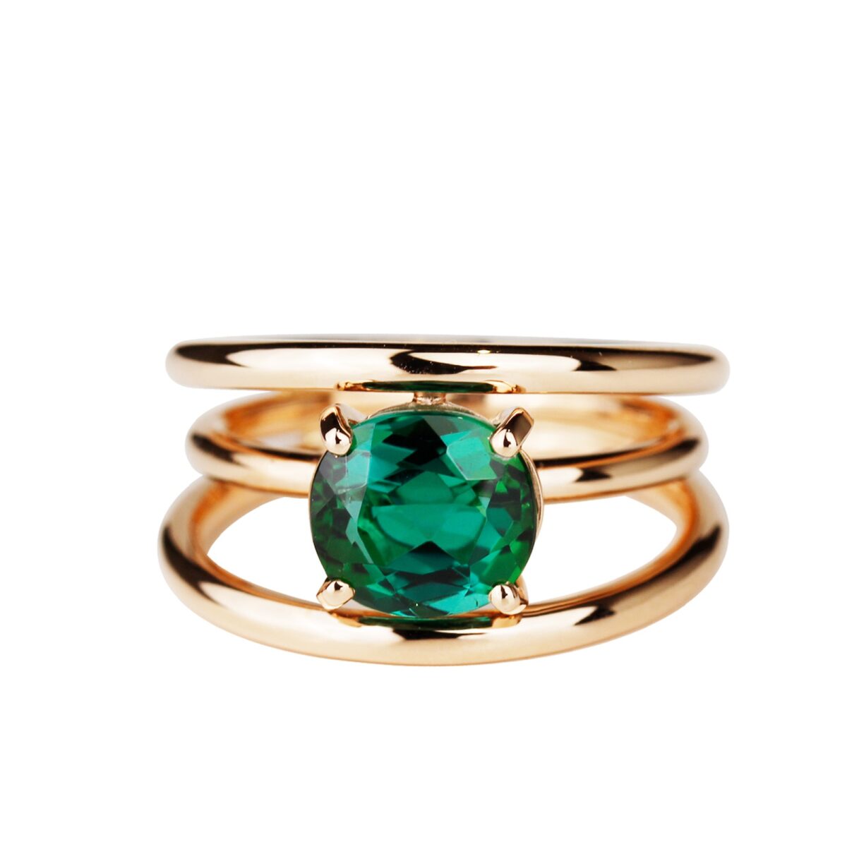 Bague tourmaline verte ovale