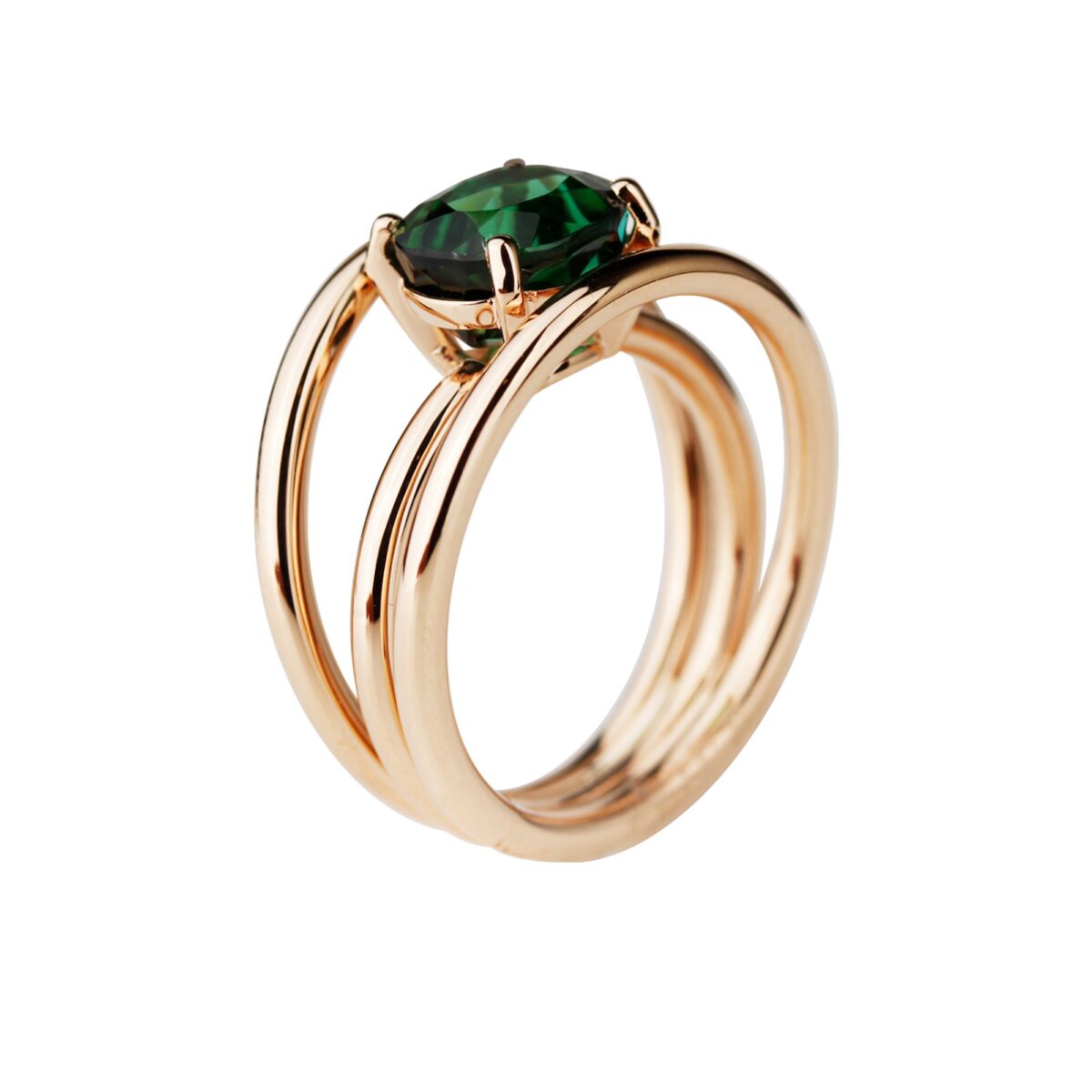 Bague tourmaline verte ovale