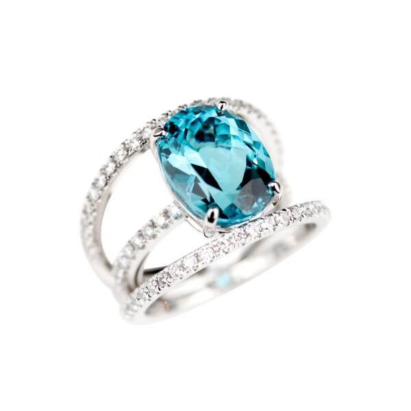 Bague tourmaline et diamants