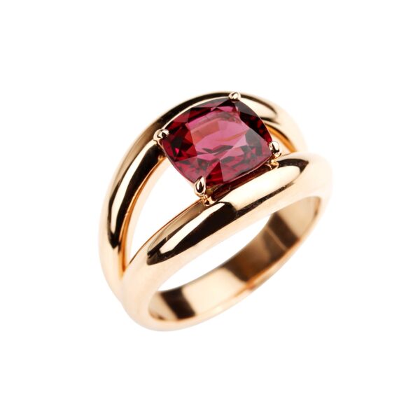 Bague grenat et or rose