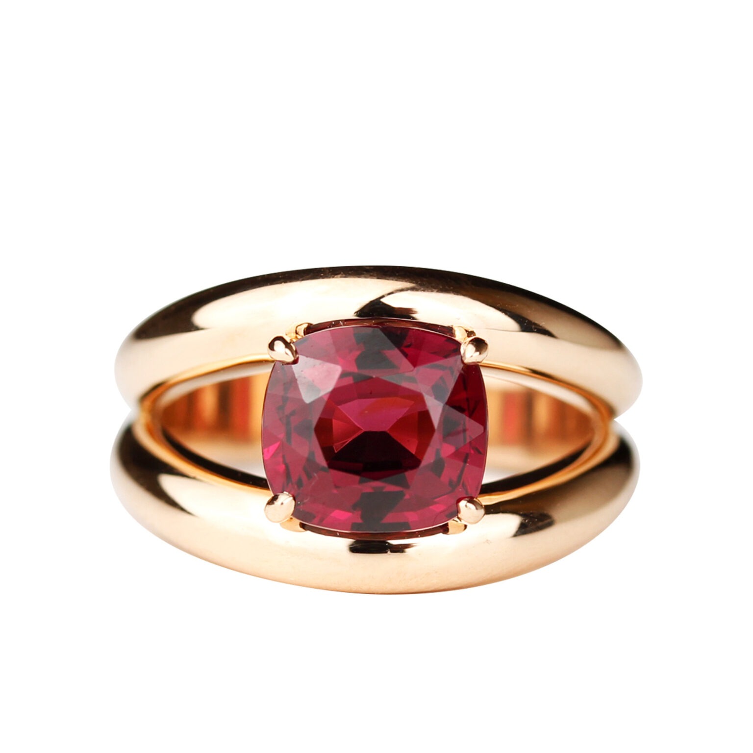 Bague grenat et or rose