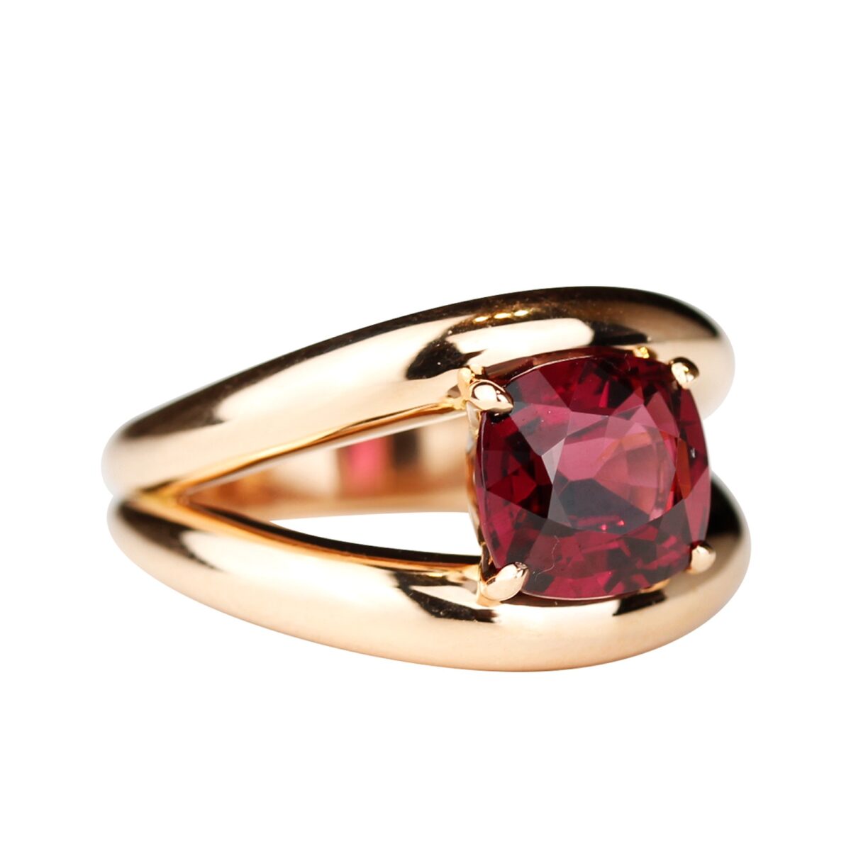 Bague grenat et or rose